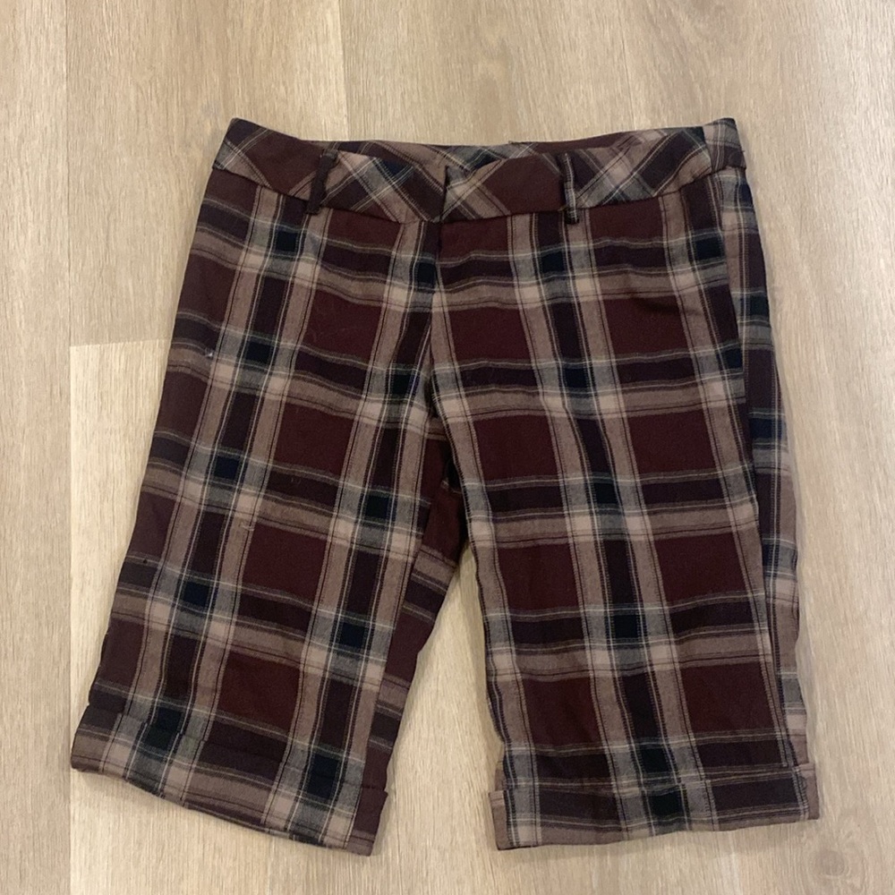 Charlotte Russe Plaid Long Shorts Size L